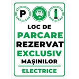 Loc de parcare rezervat exclusiv masinilor electrice