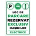 Loc de parcare rezervat exclusiv masinilor electrice